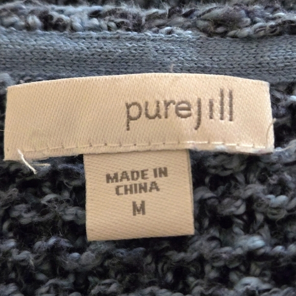 J.Jill Pure Jill Women's Blue Knit Sweater Tunic Length Hi Lo Hem Women M - Picture 10 of 12